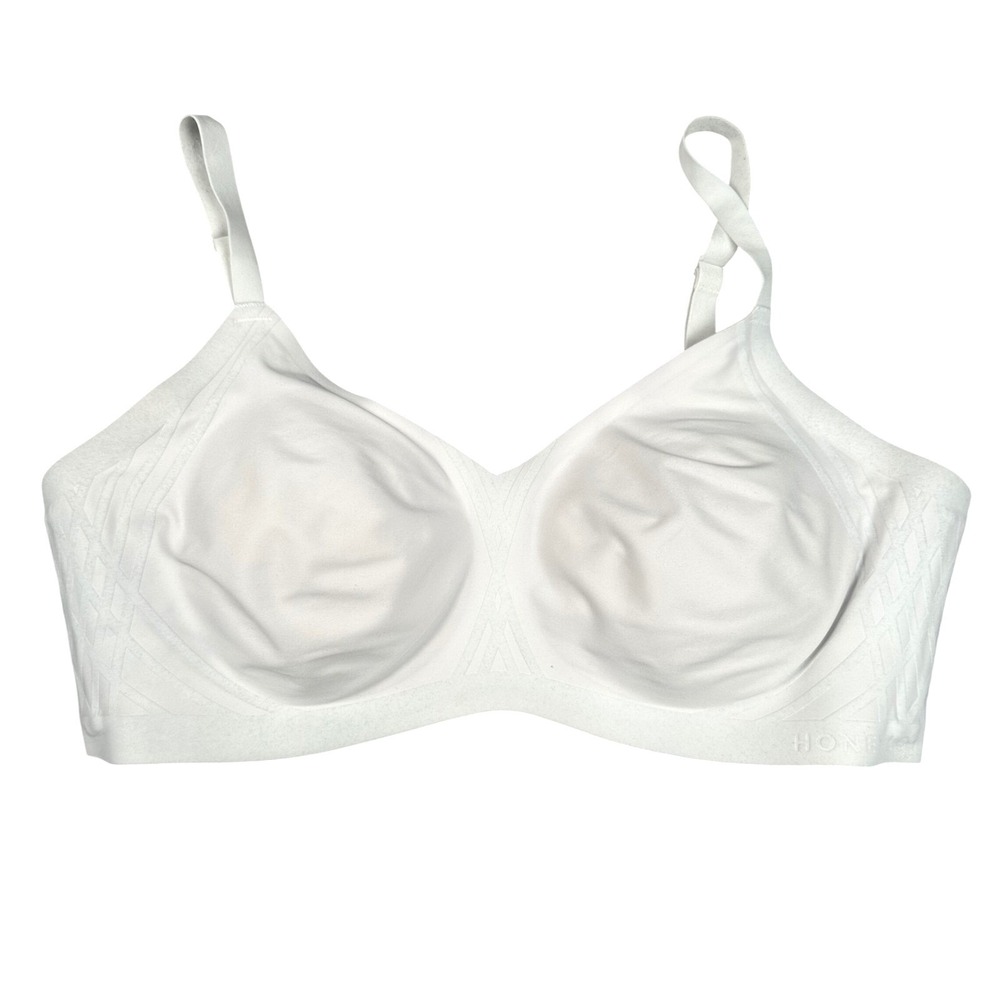 Honeylove Silhouette Bra Womens 1X 40C/D Astral White Wireless Lift Smoothing
